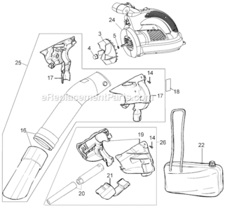 Part Location Diagram of 374996-07 DeWALT Vac. Clamshell